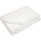 vidaXL Dežnik iz umetnega zajčjega krzna 4 pcs Bela 220 x 240 cm | Shoptok.si