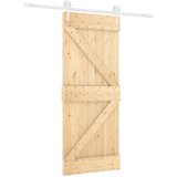 vidaXL Drsna vrata s kompletom vodil 85x210 cm trdna borovina, (20988401) | Shoptok.si
