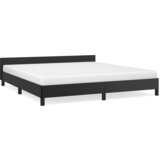 The Living Store Posteljni okvir z vzglavjem črn 180x200 cm umetno usnje - Posteljni Okvir Z Vzglavjem, (21530840) | Shoptok.si