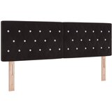 vidaXL Vzglavje s Kristalnimi Gumbi, Oblazinjeno Črno 160 cm | Shoptok.si