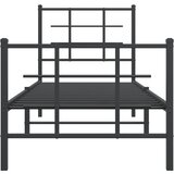  Metalni okvir kreveta uzglavlje i podnožje crni 75x190 cm | shoptok.hr