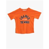 Koton Boy Orange Printed T-Shirt Cotton Cene