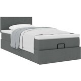 vidaXL Otomanski okvir kreveta s madraca tamnosivi 90x190cm tkanine | shoptok.hr