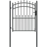 vidaXL Vrata ograje s bodicami Siva 150 x 100 cm | Shoptok.si