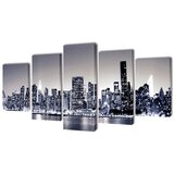  Zidne Slike na Platnu Monokromatski Set s Printom New York 200 x 100 cm Cijene