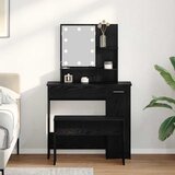 LED Set Toaletnog Stola 2 pcs Crni hrast Konstruirano drvo | shoptok.hr