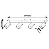 Rabalux plafonska spot lampa Gerhard, 4xGU10, Crna | Eponuda.com