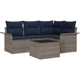  Sjedeća garnitura za vrt 5 kom. Siva poliratan 187,5 x 132,5 x 69 cm | Shoptok.si