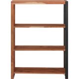 vidaXL Knjižna omara Rjava, Črna 80 x 30 x 110 cm Masiven les akacije | Shoptok.si