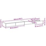  Nočne omarice Siva sonoma Inženirski les 180 x 36.5 x 16.5 cm, (22008235) | Shoptok.si
