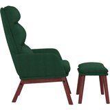  Stol za sproščanje s stolčkom temno zeleno blago, (20935341) | Shoptok.si