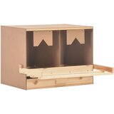 vidaXL Gnezdišče za kokoši z 2 predelkoma 63x40x45 cm trdna borovina, (20767479) | Shoptok.si