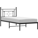 Maison Chic Kovinski Posteljni okvir - Enojna postelja - Postelja za odrasle z vzglavjem črn 90x200 cm-J70, (21760294) Cene