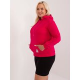 Fashion Hunters Fuchsia women's sweatshirt in a larger size with drawstrings | Shoptok.si