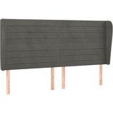  The Living Store Vzglavje z ušesi temno sivo 163x23x118/128 cm žamet - Vzglavje, (21451962) | Shoptok.si