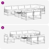 Set vanjskih sofa 9 kom. Bijela i krem | shoptok.hr