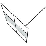 Pregrada za tuš crna 140 x 195 cm s napola mutnim staklom ESG | shoptok.hr