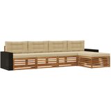  Set vanjskih sofa s jastukom 5 pcs Prirodna i bež Poliester | shoptok.hr