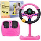  Interactive Steering Wheel on Stand with Pedals Lights Sounds Pink | shoptok.hr
