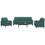 vidaXL 3-dijelni set sofa s jastucima tamnozeleni baršunasti Cijene