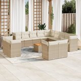 Maison Chic Seti vrtnega pohištva - Vrtna garnitura - Vrtni pohištvo set 14-delna z blazinami bež poli ratan, (21810064) | Shoptok.si