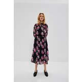 Moodo Pink-Black Women's Floral Midi Dress - Women | ePonuda.com