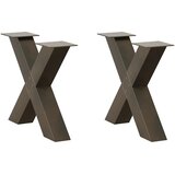  Noge za klub stolić u obliku slova X, 2 kom, prirodni čelik, 50 x (42-43) cm, čelik | shoptok.hr