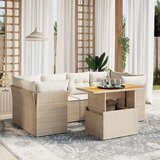  7-dijelni set vrtnih sofa od poliratana s jastucima bež | shoptok.hr