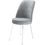 Hanah home set trpezarijskih stolica Dexa 8 kom, siva tkanina Babyface, bele metalne noge | Eponuda.com
