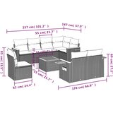  9-dijelni set vrtnih sofa s jastucima bež od poliratana | shoptok.hr