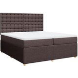 vidaXL Box spring postelja z vzmetnico temno rjav 200x200 cm blago, (21309077) | Shoptok.si