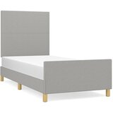  Okvir za krevet bez madraca svjetlosivi 90x190 cm od tkanine | shoptok.hr