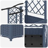  Dvignjeno ležišče s trellisom in streho Siva 124 x 40 x 126 cm, (5000287928) | Shoptok.si
