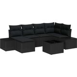  Set od 7 dijelova vrtnih kauča s jastučićima crna poli ratan | shoptok.hr