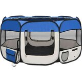 vidaXL sklopiva ogradica za pse s torbom plava 125 x 125 x 61 cm | shoptok.hr