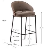 Kave Home Smeđa barska stolica (visine sjedala 65 cm) Eamy – | shoptok.hr