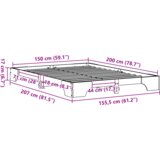  Krevetni okvir Smeđa boja Masivno drvo 150 x 200 cm Izdržljiv | shoptok.hr
