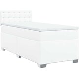 vidaXL Box spring postelja z vzmetnico bela 90x200 cm umetno usnje | Shoptok.si