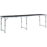 vidaXL Zložljiva miza za kampiranje siva iz aluminija 240x60 cm Cene