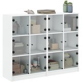  Regal za knjige s vratima bijeli 136 x 37 x 109 cm drveni | shoptok.hr