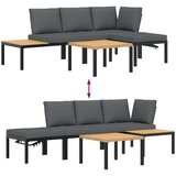  4-dijelni set vrtnih sofa s jastucima crni aluminijski | shoptok.hr