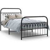 Metalni okvir kreveta uzglavlje i podnožje crni 100x200 cm | shoptok.hr