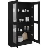 Vitrina crna 82,5 x 30,5 x 150 cm konstruirano drvo | shoptok.hr