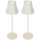 QAZQA Set van 2 retro tafellampen off-white oplaadbaar IP44 - Granny Cene