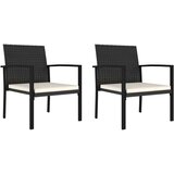 Poli 3-dijelni vrtni blagovaonski set od poliratana crni | shoptok.hr