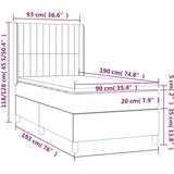  Box spring postelja z vzmetnico temno siva 90x190 cm blago, (20790531) | Shoptok.si