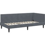 vidaXL Kutni okvir kreveta Ostalo s uzglavljem Tamno siva 100 x 200 cm | shoptok.hr