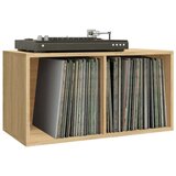 vidaXL Kutija za pohranu vinilnih ploča boja hrasta 71x34x36 cm drvena | shoptok.hr