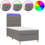  Krevet box spring s madracem LED tamnosivi 100x200 cm tkanina | shoptok.hr