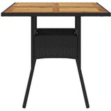  Vrtni stol s pločom od drva bagrema crni 80x80x75 cm poliratan | shoptok.hr